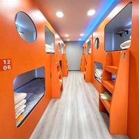 Lit superposé individuel avec rideau d'intimité, capsule de couchage à 4 compartiments pour auberge et hébergement familial
