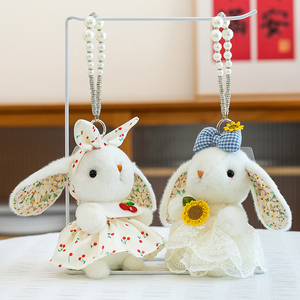 Vente directe d'usine, porte-clés en peluche lapin <span class=keywords><strong>Leila</strong></span> créatif et très vendu, jouet de haute qualité, robe détachable, lapin en peluche, pendentif pour clés - Product Image 3