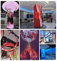 Mur vidéo incurvé personnalisé haute définition à fréquence de rafraîchissement élevée, module flexible souple, écran LED flexible pour affichage publicitaire intérieur