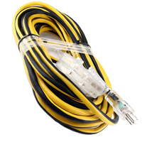 Rallonge électrique rétractable NEMA 5-15P-5-15R avec embout lumineux, 12/3, 50 pieds, usage extérieur, robuste, étanche IP65, 125V, 15A, SJTW, 100% cuivre