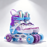 Patins à roulettes pour enfants, double rangée, quatre roues, taille réglable, coque rigide, chaussures de patinage en plein air pour débutants