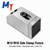 Pince latérale M12 M16 pour centre d'usinage CNC, glissière à queue de cygne, mâchoire dentée anti-soulèvement, pour coupes lourdes, approvisionnement en gros