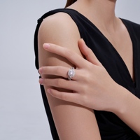 Prix d'usine Bagues en argent sterling 925 avec moissanite ronde taille brillant 1 carat pour femme, vente en gros