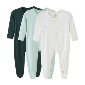 Infant Sleepsuit Bamboo Fiber Toddler Onesie Baby <strong>Kids</strong> Onesie Pajamas <strong>Bodysuit</strong> Sleeping Suit Magnetic Pajamas - Product Image 2