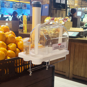 Présentoir de dégustation sur pied pour supermarché, avec poubelle intégrée, en PP de qualité alimentaire, noir transparent, table de dégustation <span class=keywords><strong>l</strong></span>égère - Product Image 4