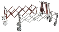 Chariot de transport de cercueil en acier inoxydable argenté Yongfa certifié CE ISO, style européen et américain, accessoires pour cercueil funéraire