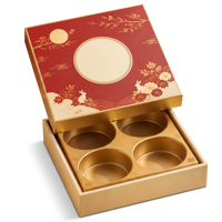 Boîte cadeau en papier pour gâteaux de lune avec compartiments ronds pour l'emballage alimentaire des fêtes, vente en gros, boîte cadeau personnalisée
