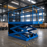 Plateforme élévatrice à ciseaux hydraulique électrique stationnaire 1 tonne en acier inoxydable, élévateur de marchandises 10m hauteur max pour intérieur/extérieur