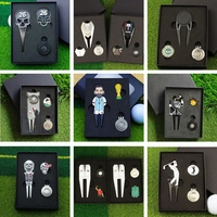 Outil de réparation de divots de golf professionnel en alliage de zinc moulé sous pression avec marqueur de balle magnétique, kit de fourche ergonomique pour le green, pour les amateurs de golf