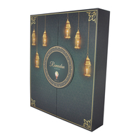 Calendrier de l'Avent musulman vert à 30 tiroirs, calendrier du Ramadan, emballage cadeau, boîte en papier, calendrier du Ramadan, mosquée