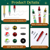 Stylo à bille perlable en silicone à torsion, motif Bonhomme en pain d'épices de dessin animé, thème Noël, à personnaliser, en stock