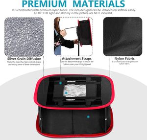 Pour <span class=keywords><strong>Neewer</strong></span> boîte à lumière pliable avec bandoulière Clip grille sac de transport Compatible avec pour <span class=keywords><strong>Neewer</strong></span> 480/660/530 panneaux lumineux <span class=keywords><strong>LED</strong></span> - Product Image 3