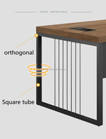 Bureau de direction moderne de style simple avec cadre chromé panneau en bois foncé bureau d'ordinateur en forme de L pour la maison école salon utilisation