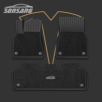 Tapis de coffre tout temps Modèle 3 Y 3d 5d TPE imperméable et antidérapant Tapis de sol pour voiture 4 pièces