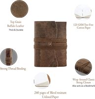 Journal de voyage en cuir personnalisé A5 Carnet en cuir Crazy Horse Relié en cuir pour cadeau