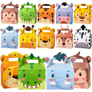 Farm Animals Party Favor Boxes Candy Treat Boxes Goodies Gift Paper Boxes For Birthday Barnyard Party Supplies