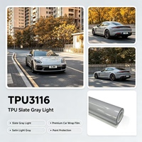 Película Autoadhesiva TPU Gris Pizarra Claro en Rollo de 1.52*15m, Calidad Americana, Protección Antiarañazos para Autos, Venta al Por Mayor Premium