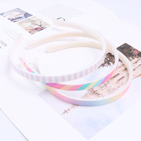 Serre-tête Princesse Adorable et Mignon, Bandeau Cheveux 1cm Arc-en-ciel Scintillant en Plastique, Accessoire Brillant pour Enfants Filles