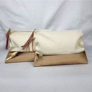 Oem Quality <b>Blush</b> for Large Portable Eco-Friendly Natural Cotton Canvas Makeup Pouch Cosmetic <b>Bag</b> with Zipper - Product Image 2