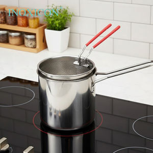 ตะแกรงกรองน้ำมันทอดสแตนเลสขนาดกะทัดรัด 1200 มล. ใช้ได้กับเตาแก๊สและเตาแม่เหล็กไฟฟ้า พกพาสะดวก ใช้ทำอาหารที่บ้าน ทอดชิปส์ ปลา ให้กรอบง่าย - Product Image 5