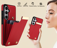 Étui portefeuille en cuir à rabat avec fermoir magnétique et porte-cartes pour Samsung Galaxy S26 Ultra