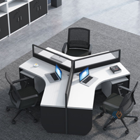 Bureau de travail moderne flexible à 120 degrés, cubicle personnalisé, table de bureau pour le personnel, pour hôpital/école, 8 personnes