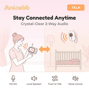 Moniteur Bébé 3,5 Pouces Best-seller avec Vision Nocturne, Portée 5m, Audio Bidirectionnel VOX, Vidéo HD 720P, Fréquence <span class=keywords><strong>2</strong></span>,4 GHz, Batterie Rechargeable - Product Image 6