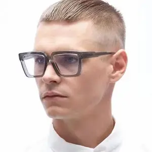 Retro Kunststoff rahmen Brille Vintage Sonnenbrille Anpassen Logo Square Men Anti Blue Eye glasses