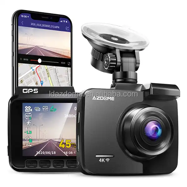 AZDOME GS63H Dash Cam Kamera Perekam Video Kamera Wifi Dalam Mobil DVR Kotak Hitam Dibangun Di WiFi GPS 2.4 Inci LCD UHD 4K Penglihatan Malam