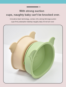 Durable Kids Suction Bowl With Lid Solid Pattern Easy Clean Dishwasher Safe Bpa Free Soft Non Toxic New Design Wholesale Baby Pr - Product Image 5