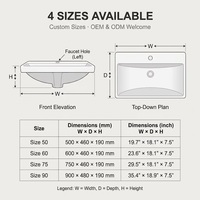 Lavabo de Cerámica KIDOIR para Mueble de Baño, de Porcelana Vitrificada, Sobre Encimera, Colgante de Pared, OEM ODM, para Hotel, Comercial, 4 Tamaños