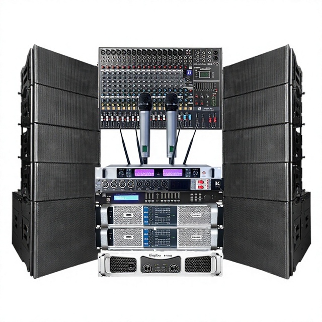Waterproof Solid Wood 10-inch 42-element Dual-driver Professional Line-array Speaker High-power Loudspeaker Outdoor Mobile
