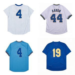 Maillots de baseball cousus pour hommes 4 <span class=keywords><strong>Paul</strong></span> Molitor 19 Robin 44 Hank Aaron S-3XL - Product Image 1