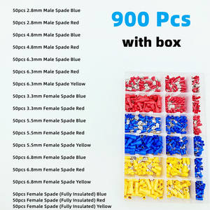 Juego de 900 Terminales de Crimpado de 0.5-6mm2, Conectores Aislados Estilo Europeo, Empaquetado en Caja, Material de PC - Product Image 5