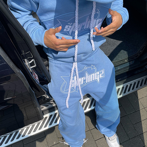 Pamuk erkekler koşu kıyafetleri Set Hoodie ve Jogger seti, özel boş erkek eşofman takımlar üreticileri, özel erkekler eşofman Unisex setleri - Product Image 5