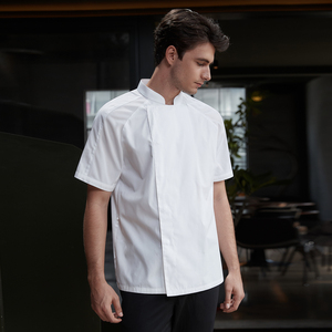 Nouvelle veste de chef unisexe en tissu tissé, à manches courtes ou longues, <span class=keywords><strong>pour</strong></span> restaurant, boulangerie, restauration, vêtements de travail de cuisine - Product Image 4