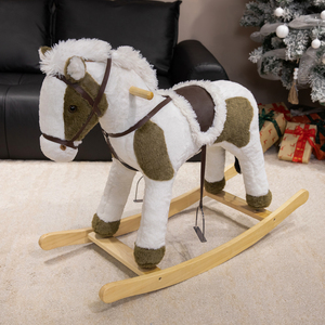 Nouveau cheval à bascule multifonctionnel 3-en-1 en bois et peluche 2025 – Décoration de salon - Product Image 3