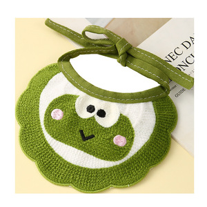 Bavoir tricoté écologique et mignon, réglable, motif dessin animé, pour animaux de compagnie, serviette anti-salive d'été pour chats - Product Image 5