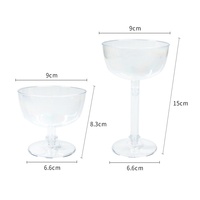 Verres à cocktail populaires Tengqun en plastique ABS à tige fine, gobelets à martini et coupes pour fêtes, origine Chine