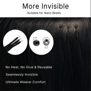 Extensions de cheveux Nano Ring, cheveux humains Remy, cuticules intactes, 12 à 40 pouces, 50g, paquet de 50 mèches, pointes Nano pour cheveux fins. - Product Image 3