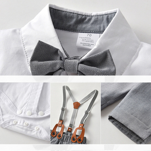 Dài Tay Áo 3 Pcs Trẻ Em Quần Áo Thiết Lập Toddler Chính Thức Mùa Thu Quý Ông Áo Sơ Mi + Quần Phù Hợp Với Bé Cậu Bé Ăn Mặc Với Tie - Product Image 4