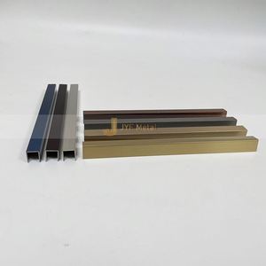 LL110 Bande décorative en acier inoxydable brossé doré en forme de U personnalisée, bande de finition murale en métal pour carrelage mural et meubles - Product Image 2