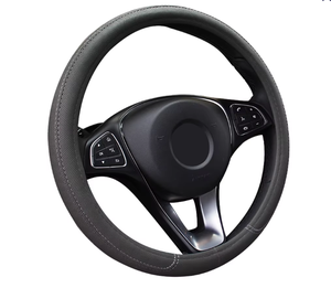 Housse de <span class=keywords><strong>volant</strong></span> de <span class=keywords><strong>voiture</strong></span> quatre saisons universelle 38cm en cuir respirant en fibre de carbone - Product Image 1