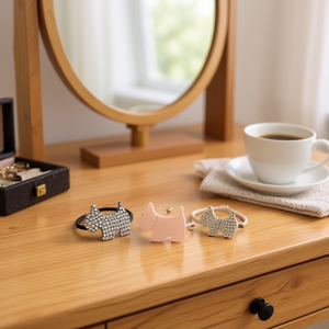 Coletero para el Cabello con Diseño de Perro con Pedrería, Estilo West Highlands, para Mujeres y Niñas, 1200 Unidades por Caja - Product Image 3