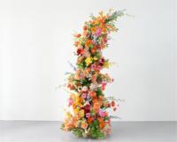 Fleurs Artificielles pour Arche de Mariage, Composition Florale Rose, Blanche et Orange, Guirlandes de Fleurs Artificielles pour Fond d'Arche