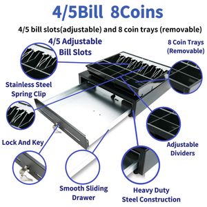 Lockable Money Drawer with RJ11 RJ12 Connector 12V 24V Solenoid Cash Till for Kiosk Gas Station Pharmacy <strong>Small</strong> <strong>Shop</strong> - Product Image 2
