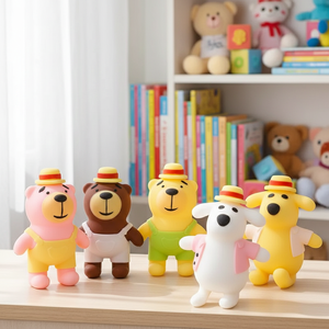 Jouets à presser en forme d'animaux mignons de dessin animé, simulation d'ours et de chien, jouets sensoriels à presser, jouets anti-stress, jouets à presser en TPR pour soulager l'anxiété - Product Image 5