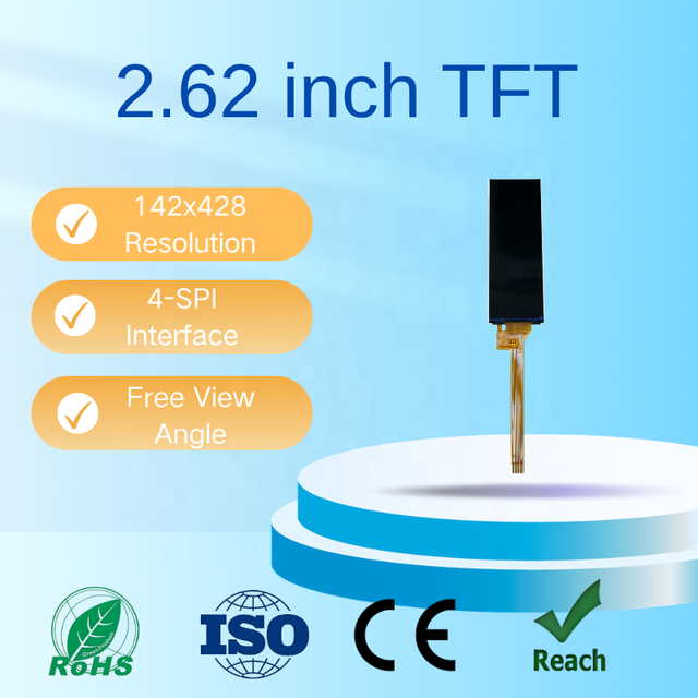 High Quality 2.62 Inch IPS TFT LCD 142x428 Resolution SPI Interface 10pin Small Strip LCD Module