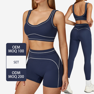 ชุดโยคะสีสันตัดกันทรงเข้ารูป TZ7028 สายคล้องไหล่คู่ เอวสูง ชุดออกกำลังกายสำหรับผู้หญิง ชุดวิ่งออกกำลังกาย - Product Image 5