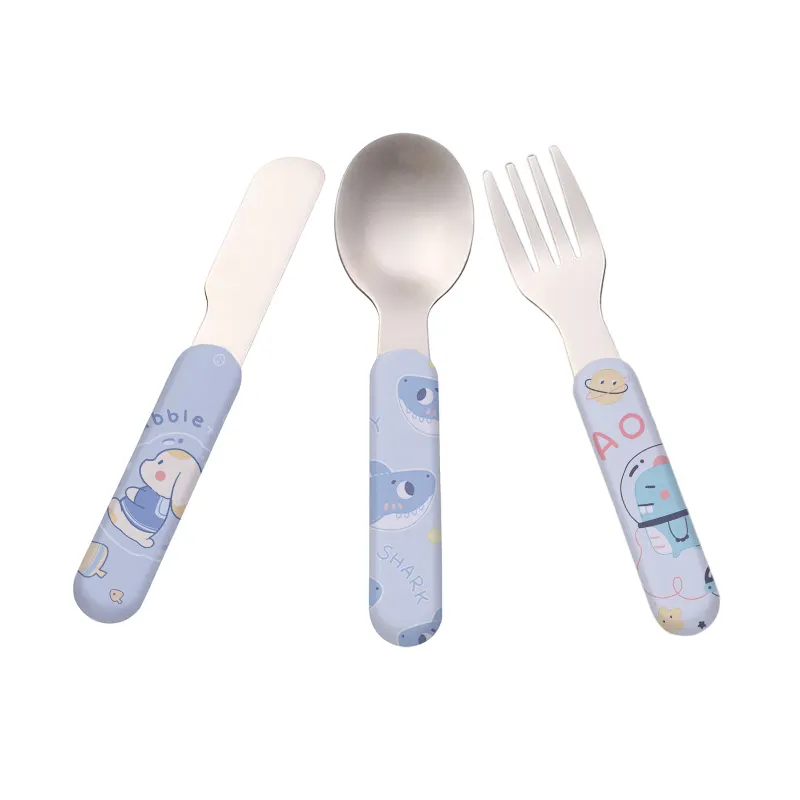 white cutlery kids adult baby children stainless steel blank sublimation cutlery For Sublimation Printing Heat Transfer Printing